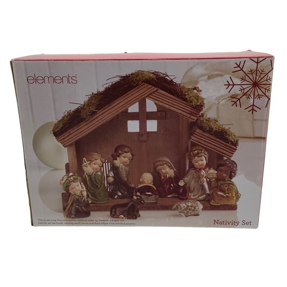 Elements Vintage 9 Pc Childrens Nativity Set, NEW - Picture 1 of 12
